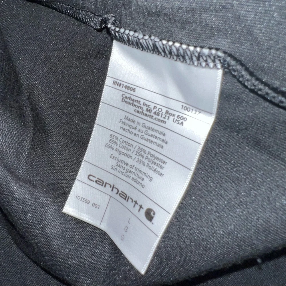 Carhartt Relaxed Fit Black Polo Shirt. Size L - Picture 7 of 8